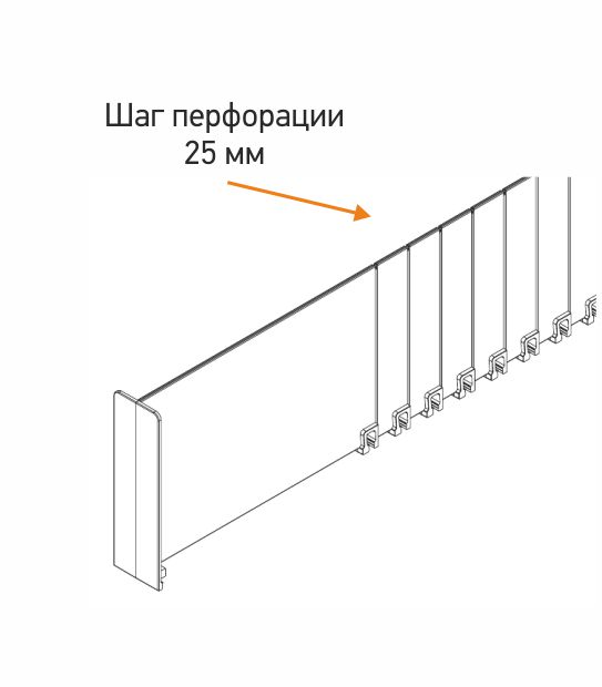 Делитель высотой 60 мм с прямым углом и насечками купить по выгодной цене оптом и в розницу Делитель высотой 60 мм с прямым углом и насечками фото
